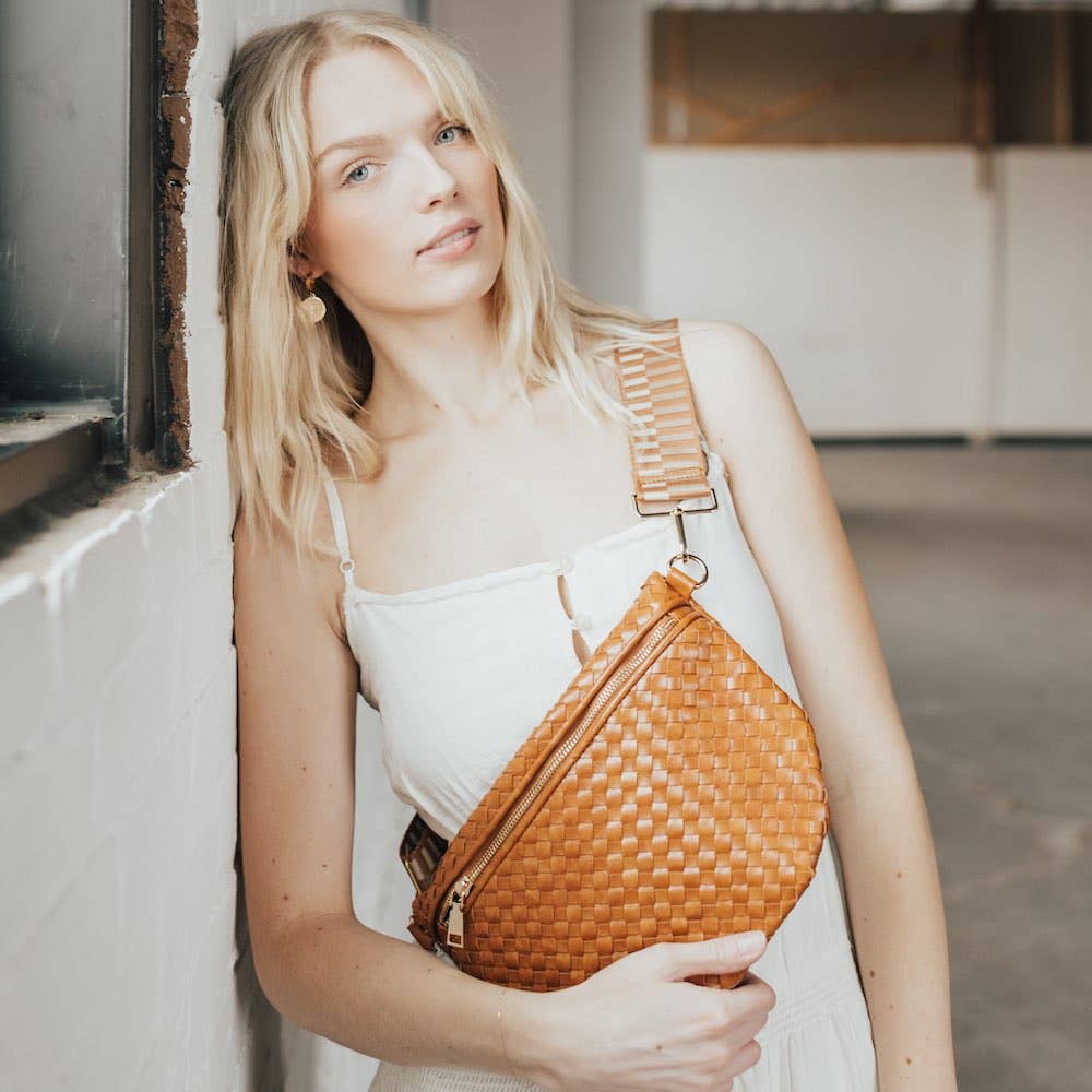 Westlyn Woven Bum Bag: Brown – One Strange Bird
