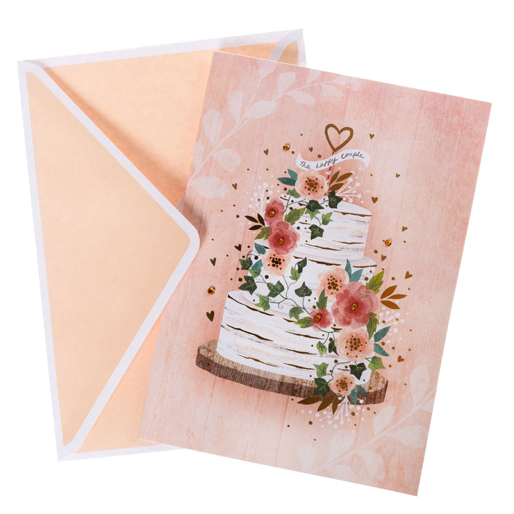 Happy Couple Cake Wedding Handmade Card