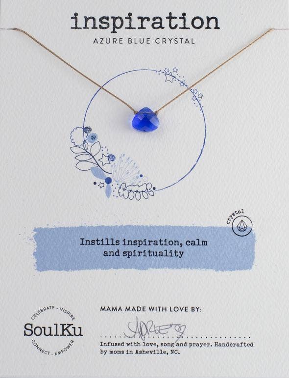 Azure Blue Crystal Soul Shine Necklace for Inspiration - SS1 - One Strange Bird