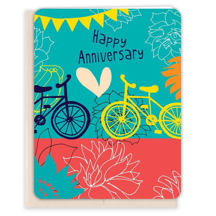 Bicycles Happy Anniversary Card - One Strange Bird