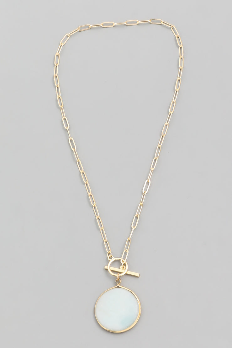 Toggle Chain Stone Pendant Necklace - One Strange Bird