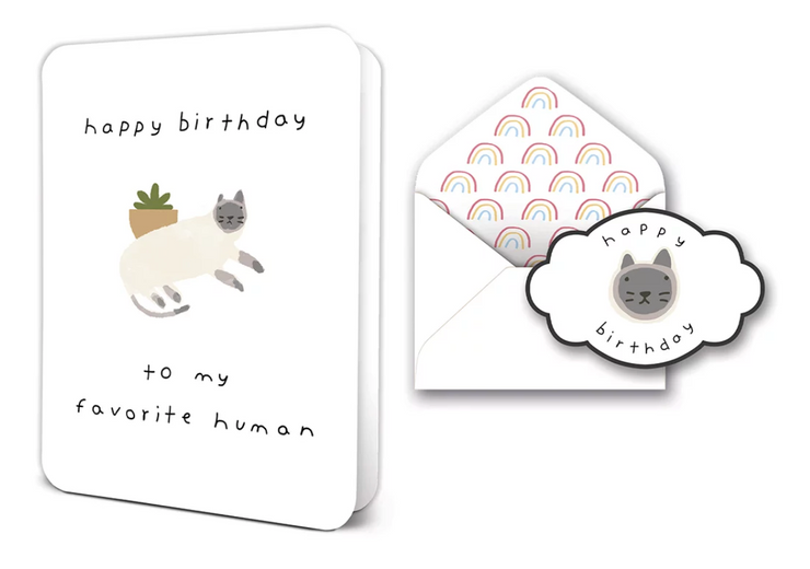 Happy Birthday Cat   - Greeting Card - One Strange Bird