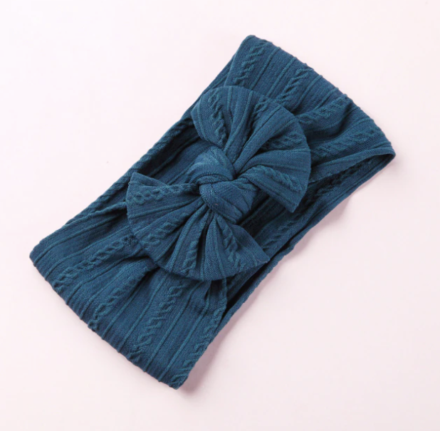 Baby Cable Knit Bow Headbands