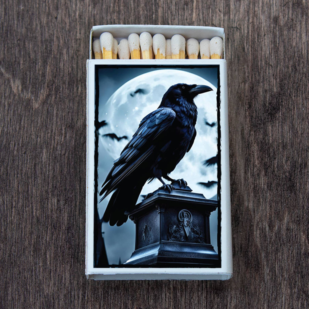 Raven and Moon Matchbox • Decorative Matches • Candle Acc