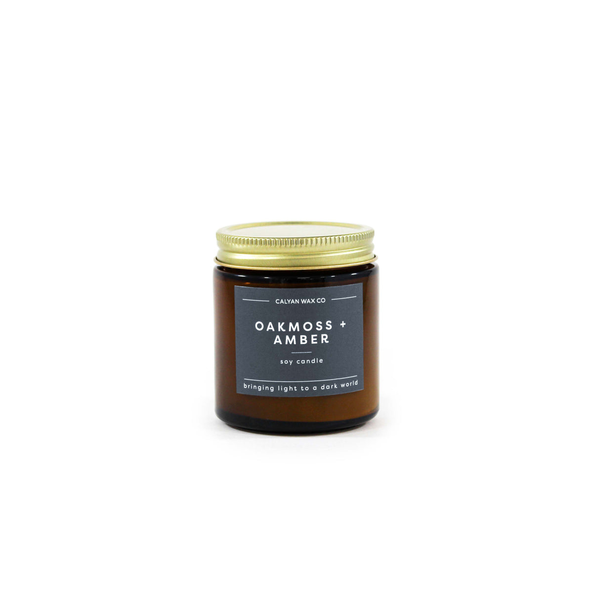 Oakmoss + Amber - Mini Amber Jar Soy Candle