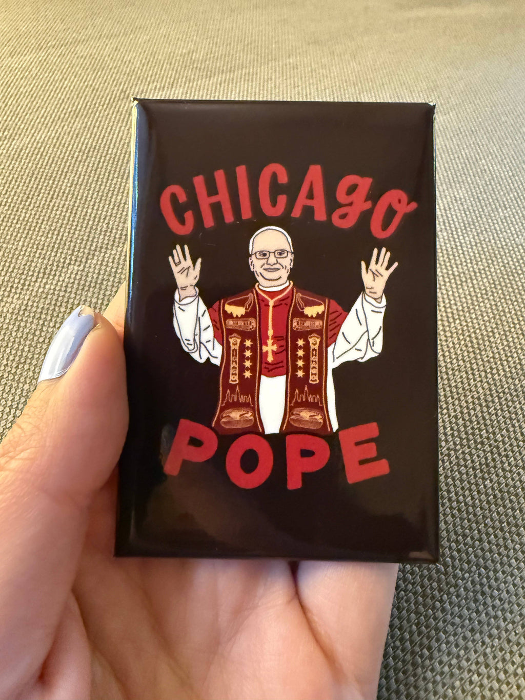 Chicago Pope Leo XIV Thick Rectangle Magnet