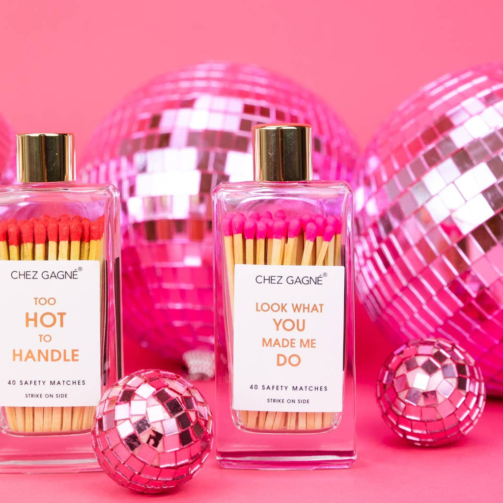 Too Hot To Handle - Glass Bottle Safety Matches - Red