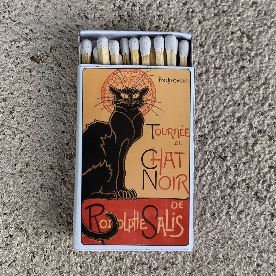 Art Cat Noir Matchbox • Decorative Matches • Candle Acc