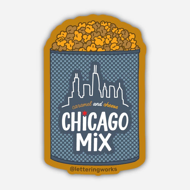 Chicago Mix Popcorn Vinyl Sticker