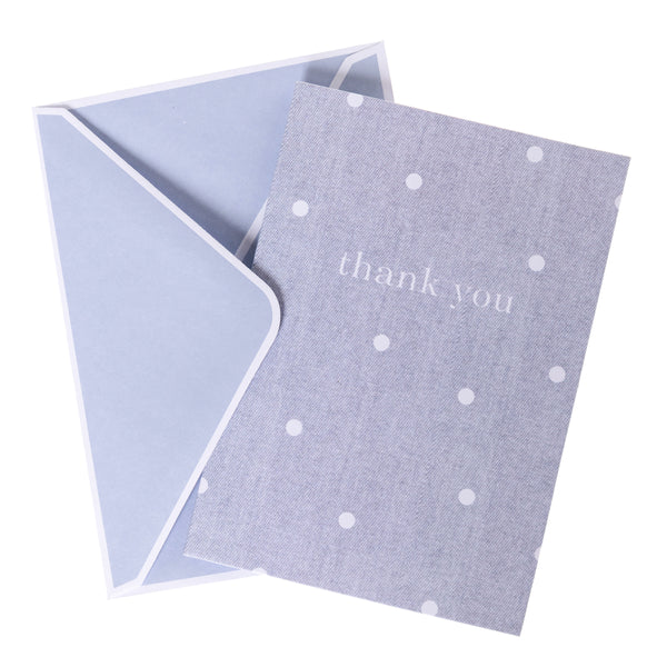 Denim Polka Dot Boxed Thank You Cards
