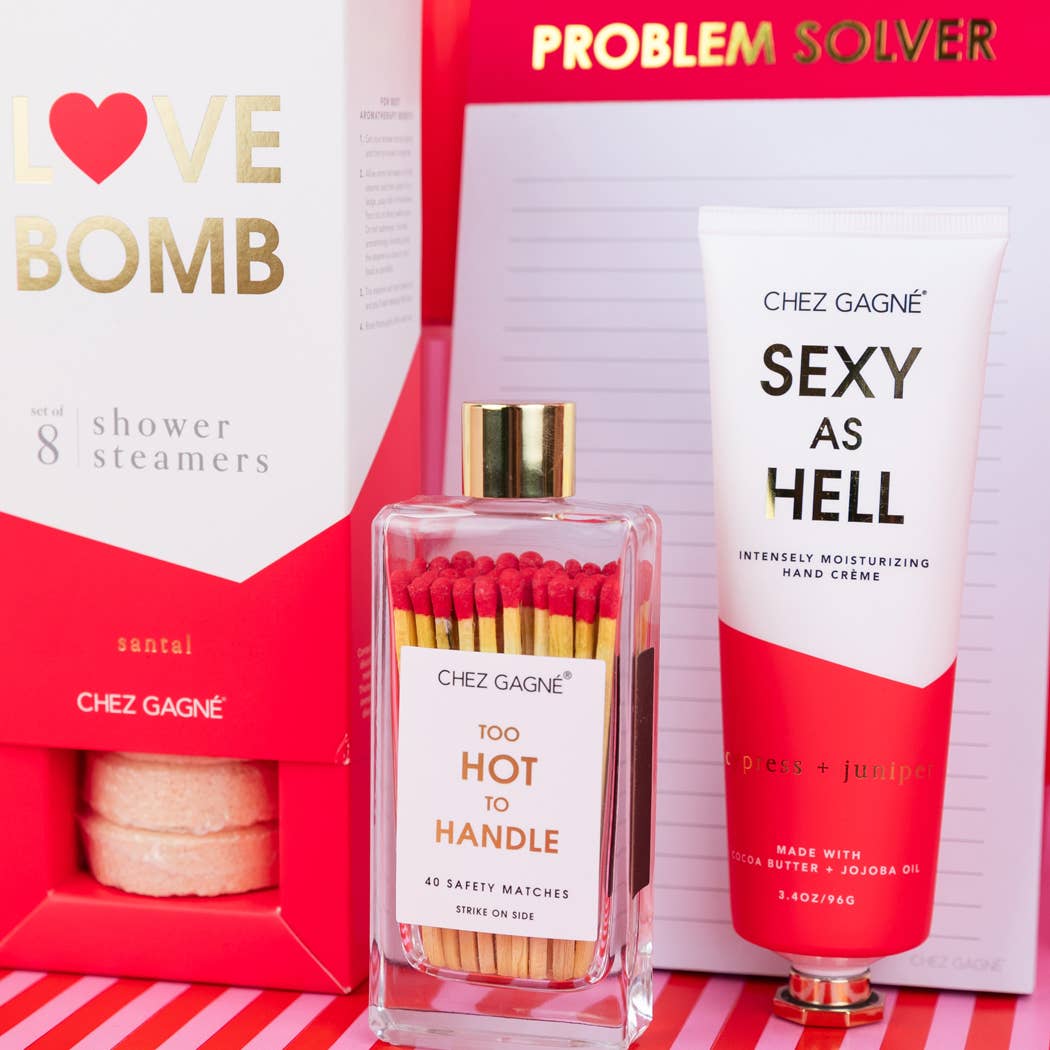 Too Hot To Handle - Glass Bottle Safety Matches - Red