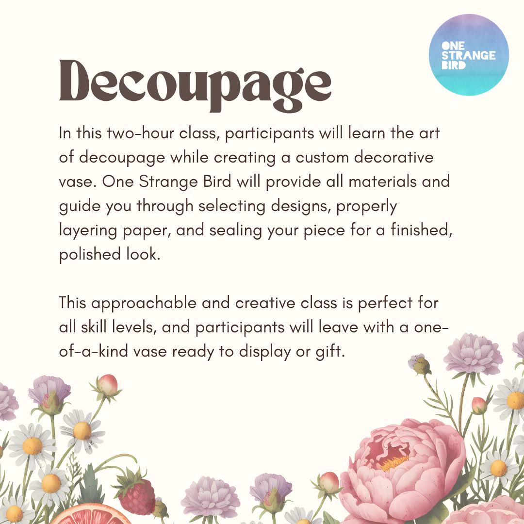 Decoupage Vases Workshop