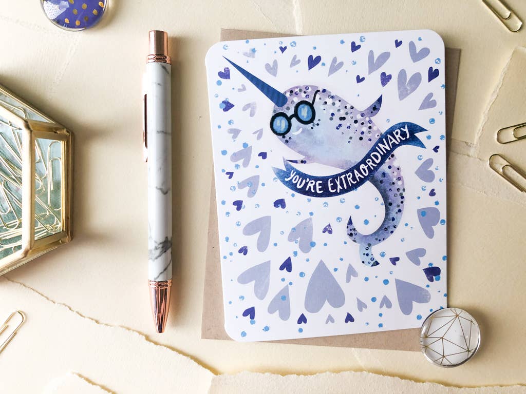 Happy Narwhal Love Card