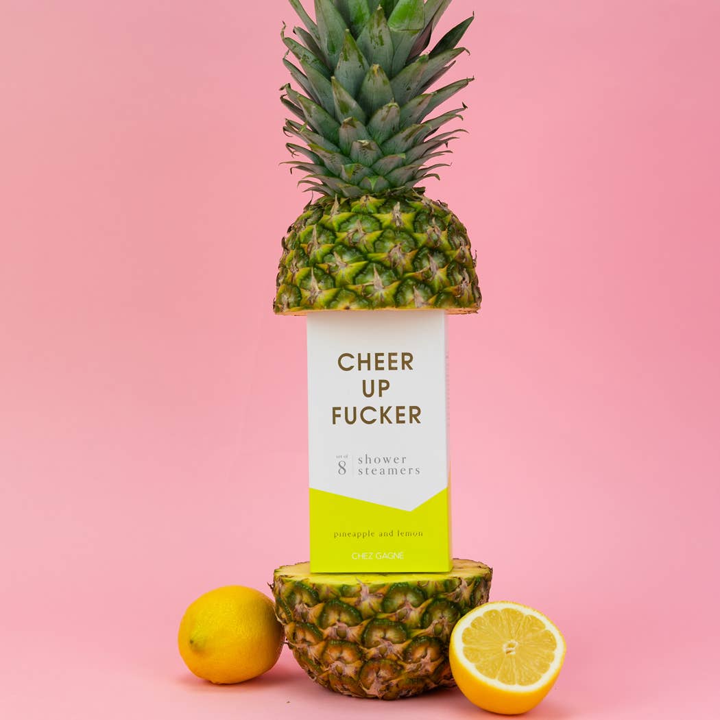 Cheer Up Fucker - Shower Steamers - Pineapple Lemon - Set of 8 Tabs