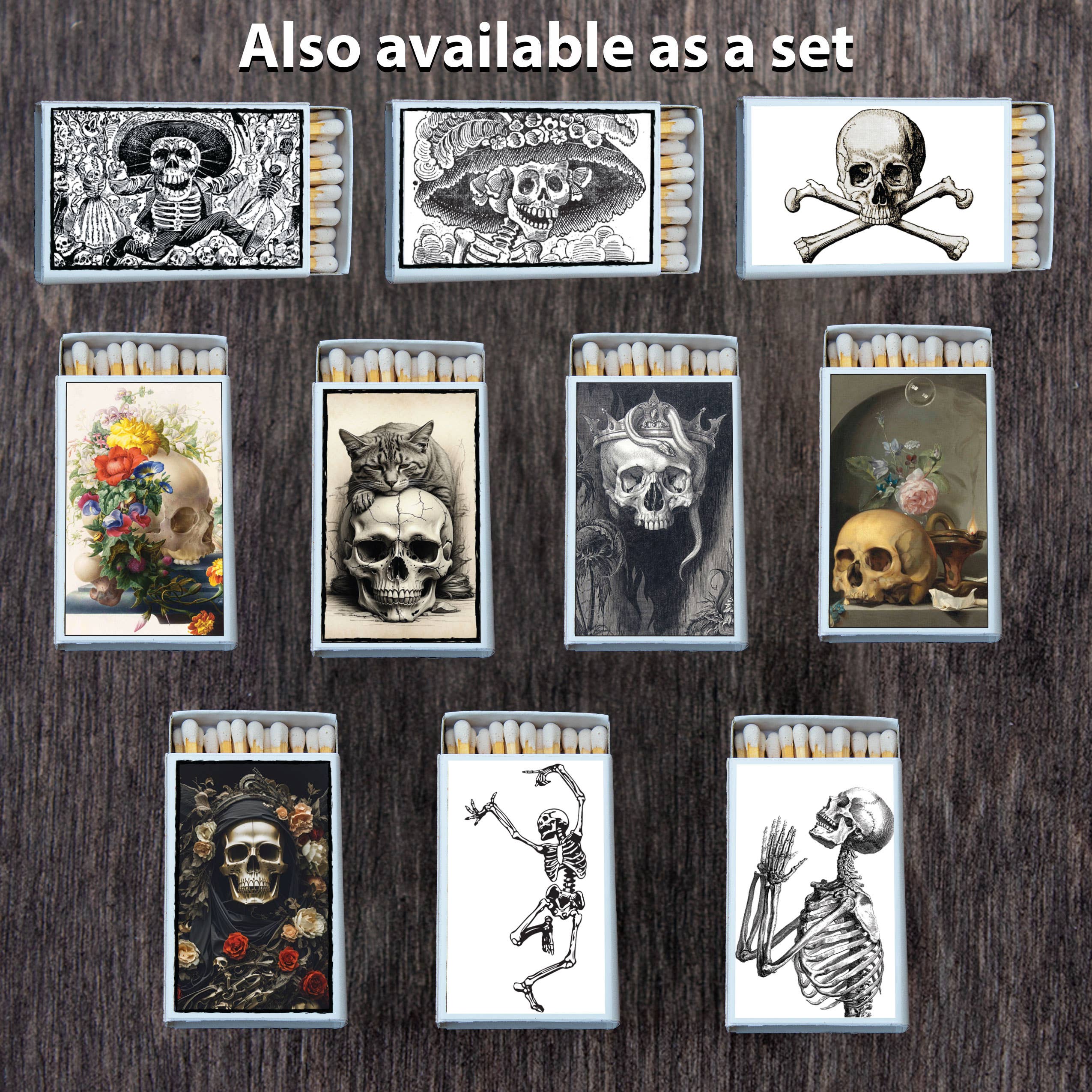 Skeleton Dancing Matchbox Candle Acc • Decorative Matches