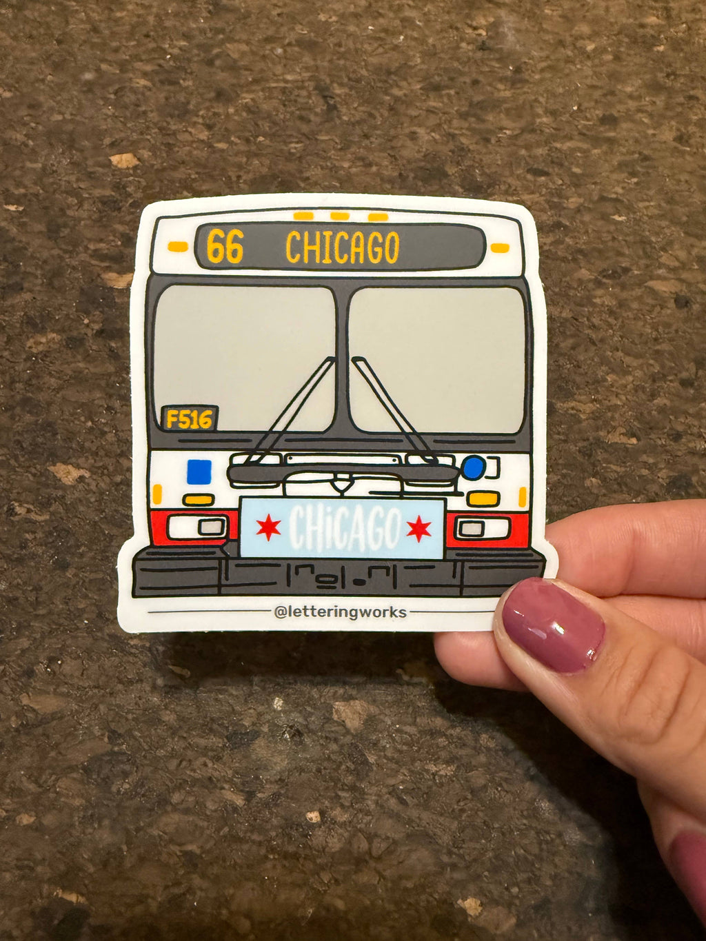 Chicago Transit CTA Bus Vinyl Sticker - 66 Chicago