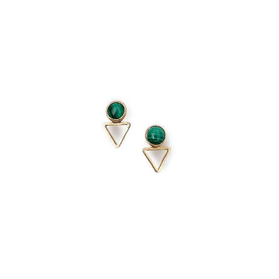 Malachite Tiny Elder Studs