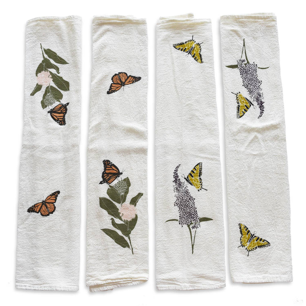 Swallowtails + Monarchs Napkins / Set of 4: Set of four 15” x 20” napkins, two of each double sided design