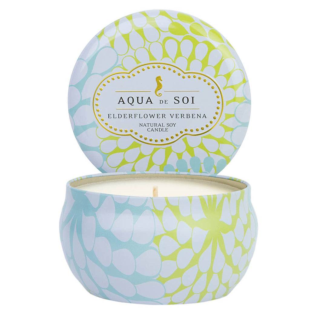 Elderflower Verbena 9 oz Aqua De Soi Candle Tin