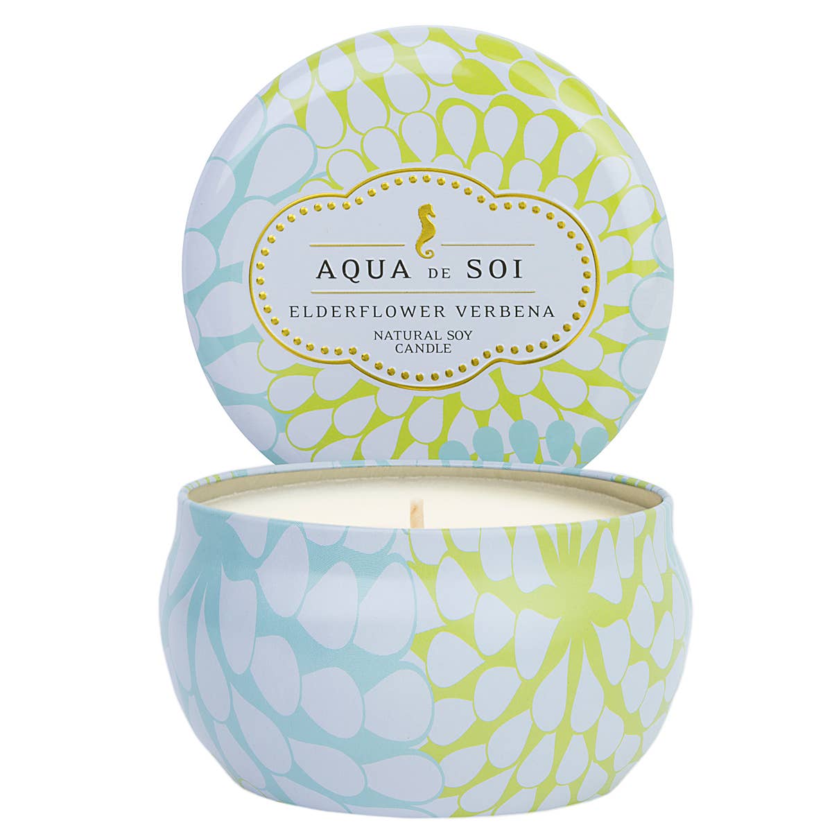Elderflower Verbena 9 oz Aqua De Soi Candle Tin