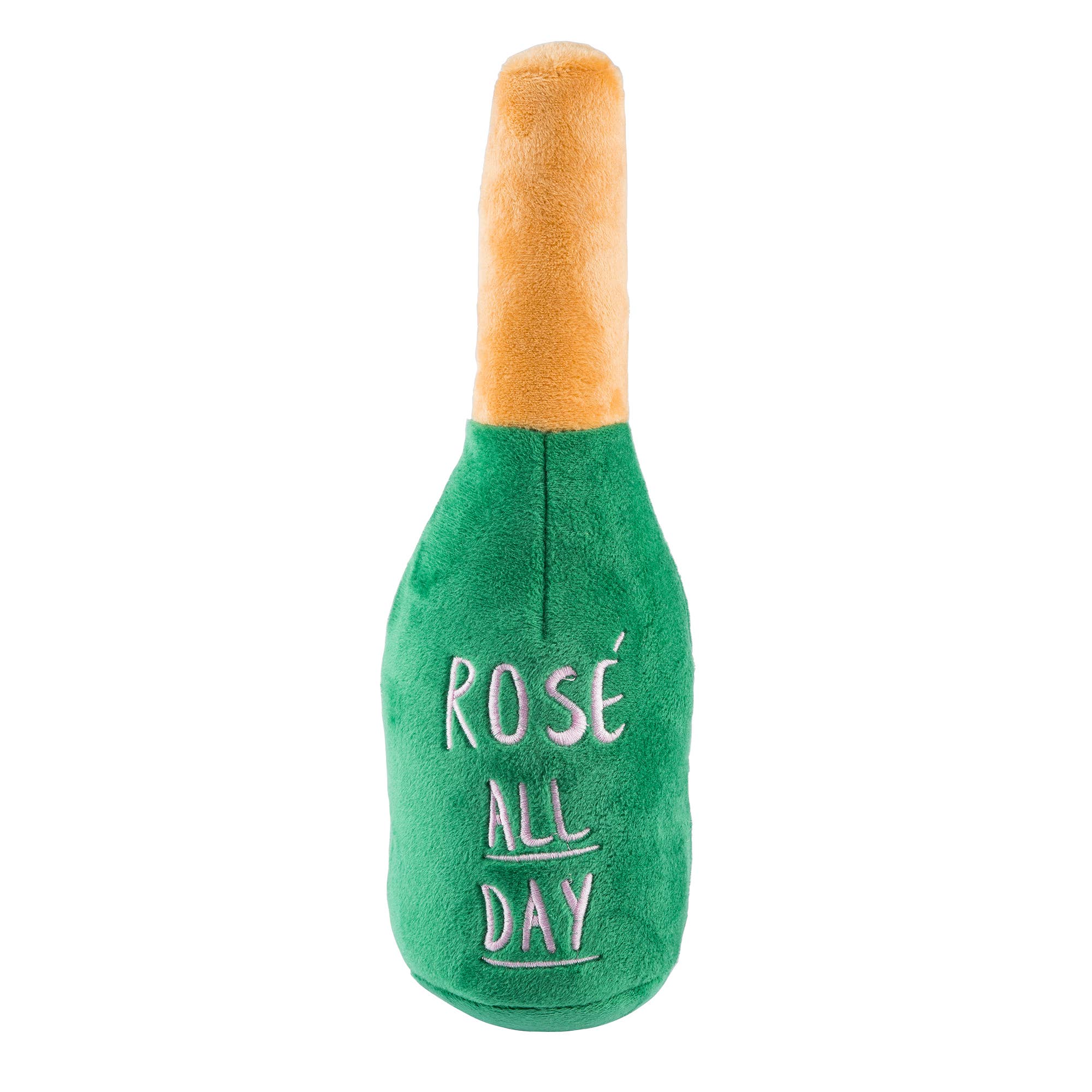 Small Woof Clicquot Rose' Champagne Bottle Squeaker Dog Toy