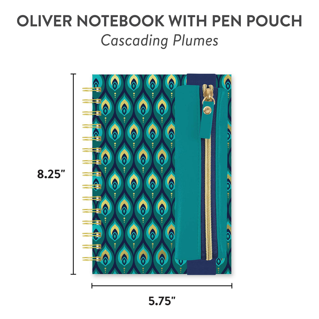 Cascading Plumes Oliver Notebook with Pen Pocket