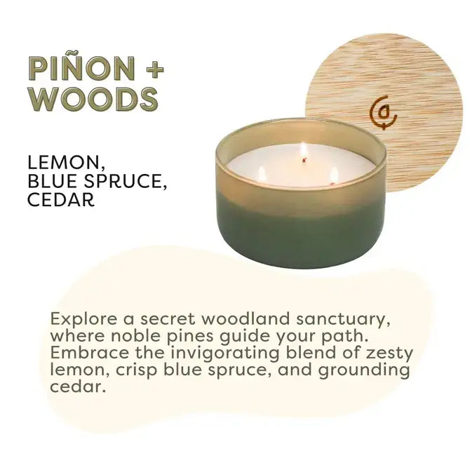 Piñon + Woods  - 7 Ounce Three Wick Soy Candle