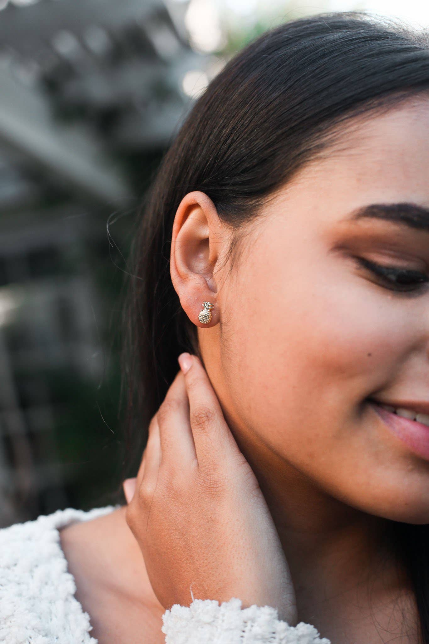 New Moon Gold Earrings - SWEET/PINEAPPLE
