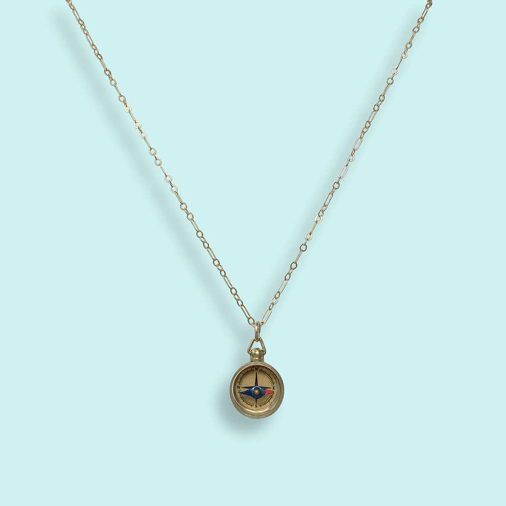Tiny Compass Necklace: 20 Inch