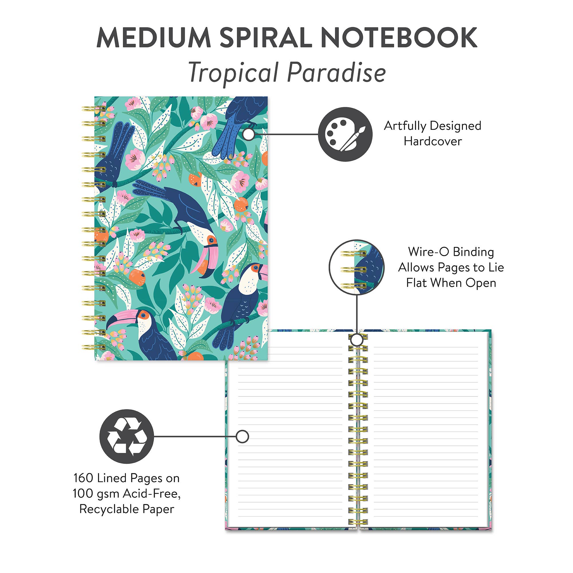Tropical Paradise Medium Spiral Notebook