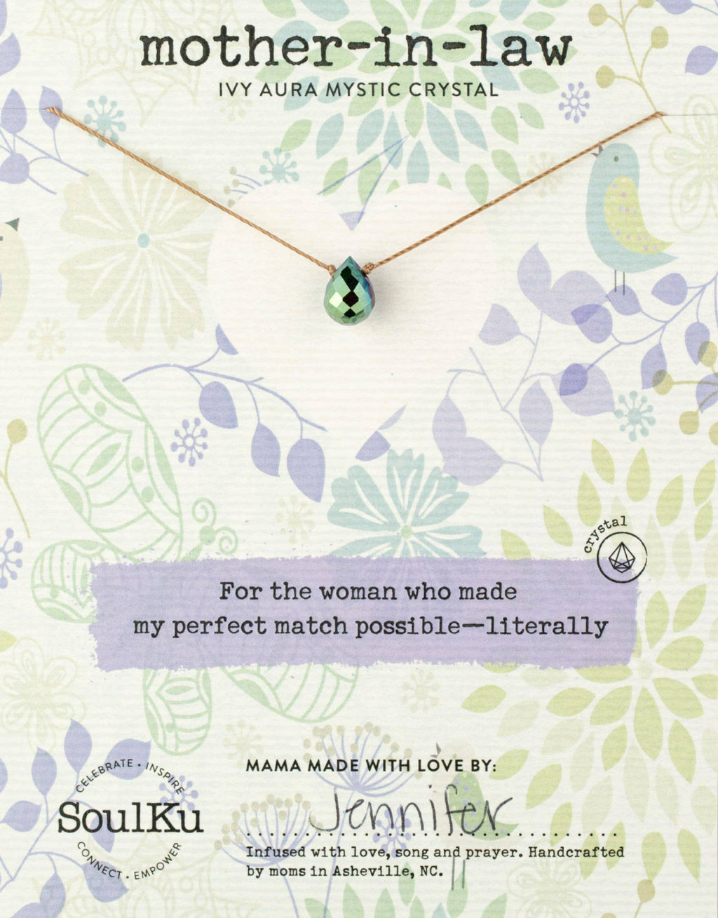 Ivy Aura Mystic Crystal Necklace for Mother-In-Law