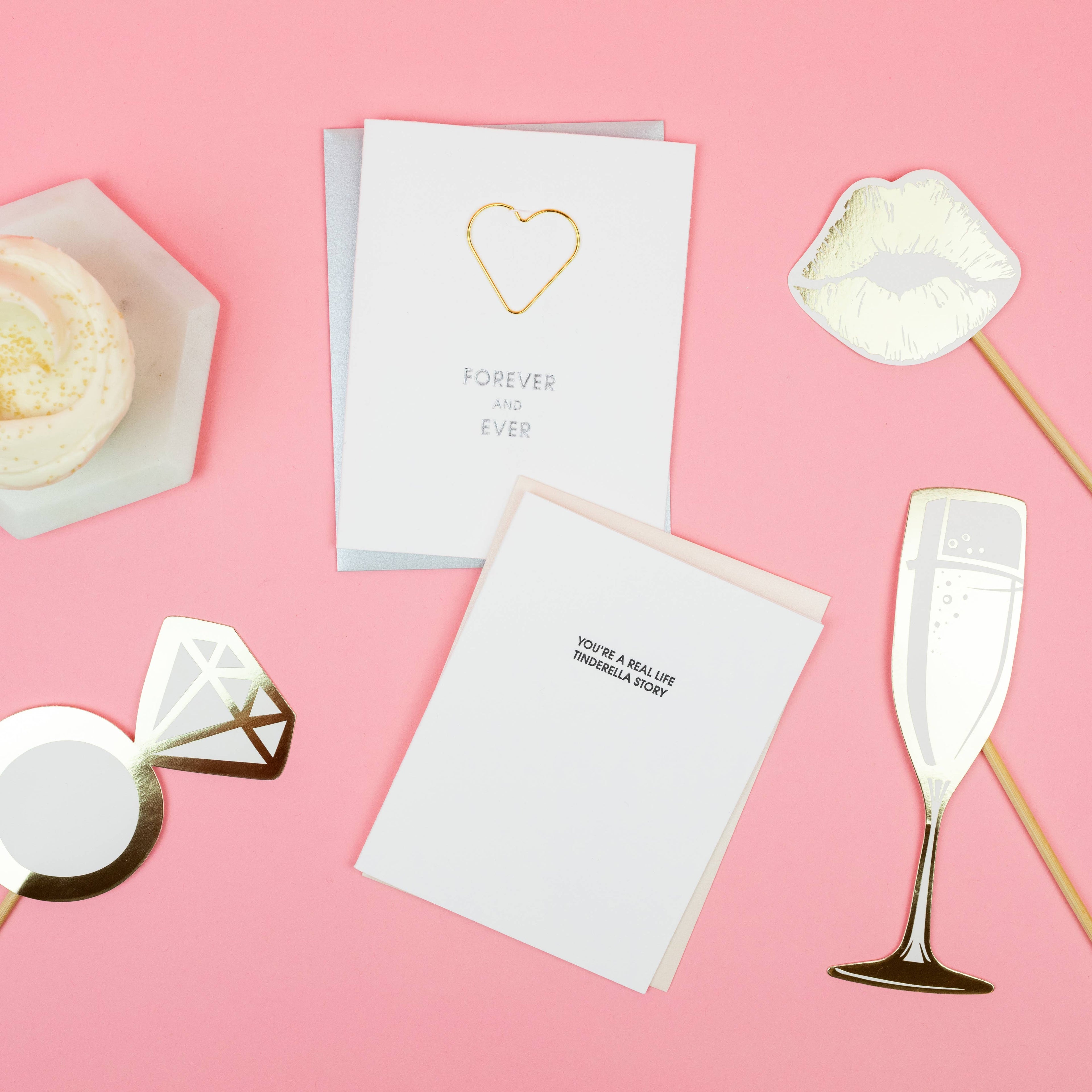 Forever and Ever -  Heart Paper Clip Letterpress Card