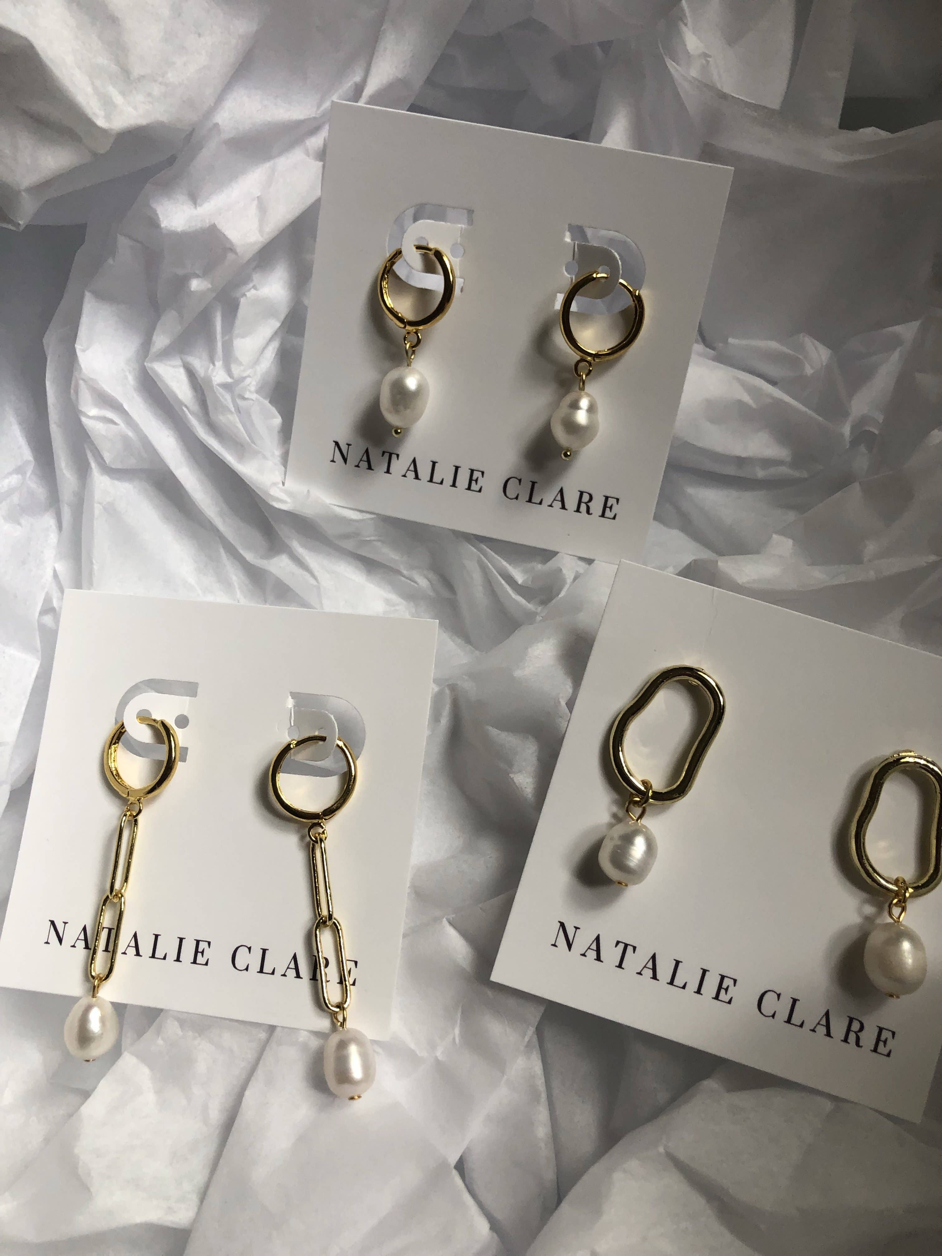 Pearl Hoop Earrings 