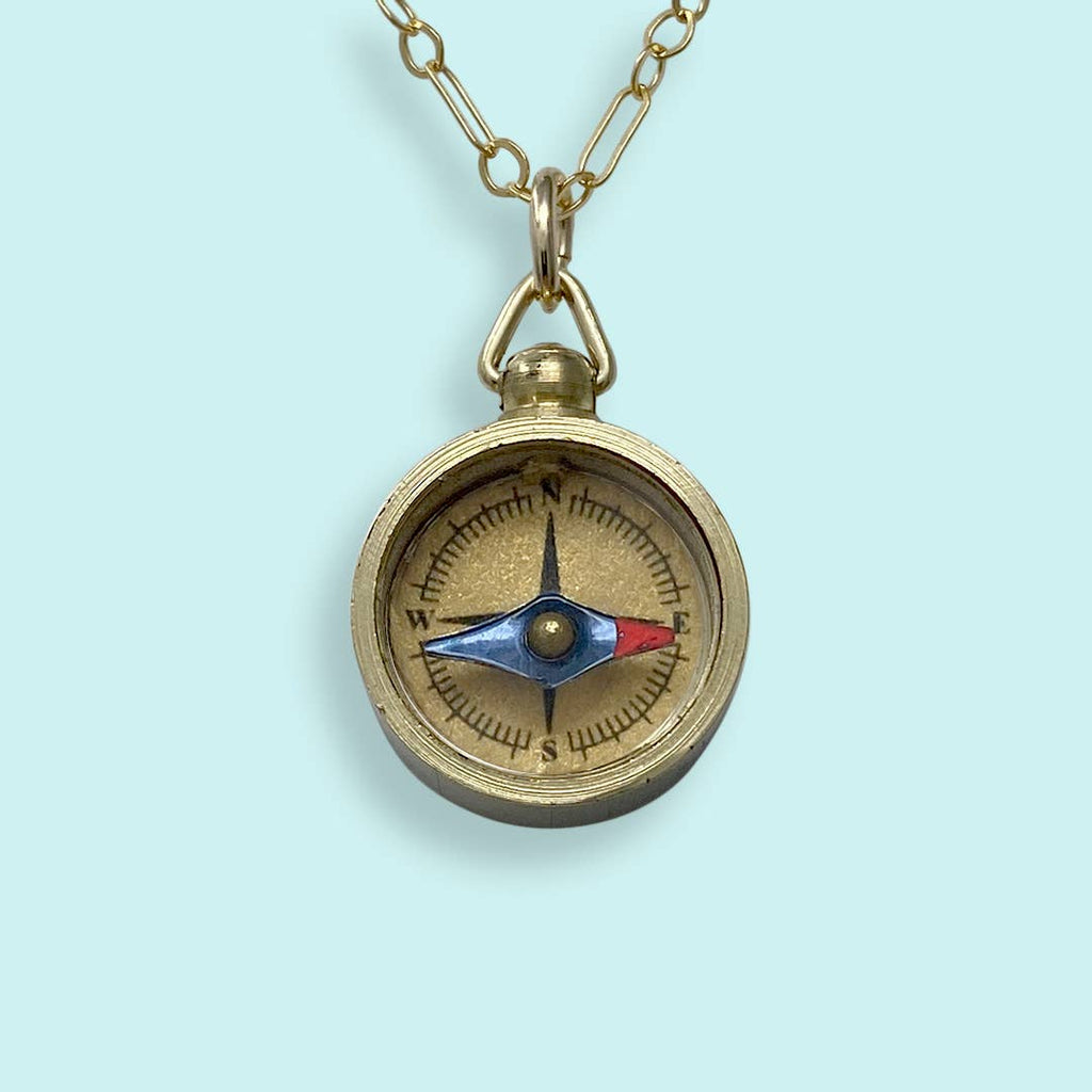 Tiny Compass Necklace: 20 Inch