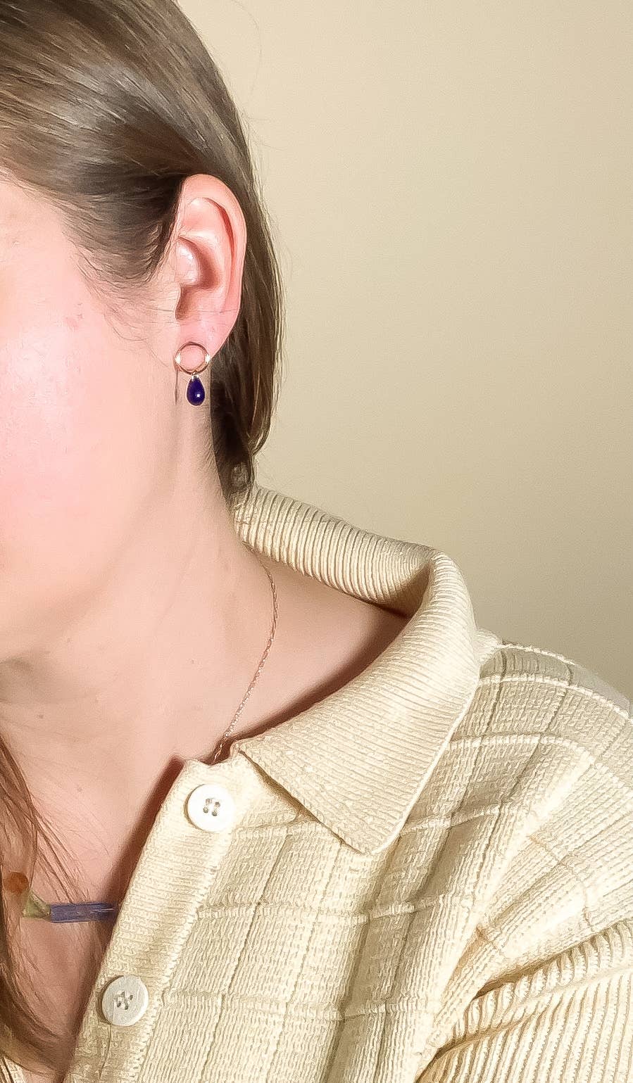 Cobalt Glass Teardrop Studs