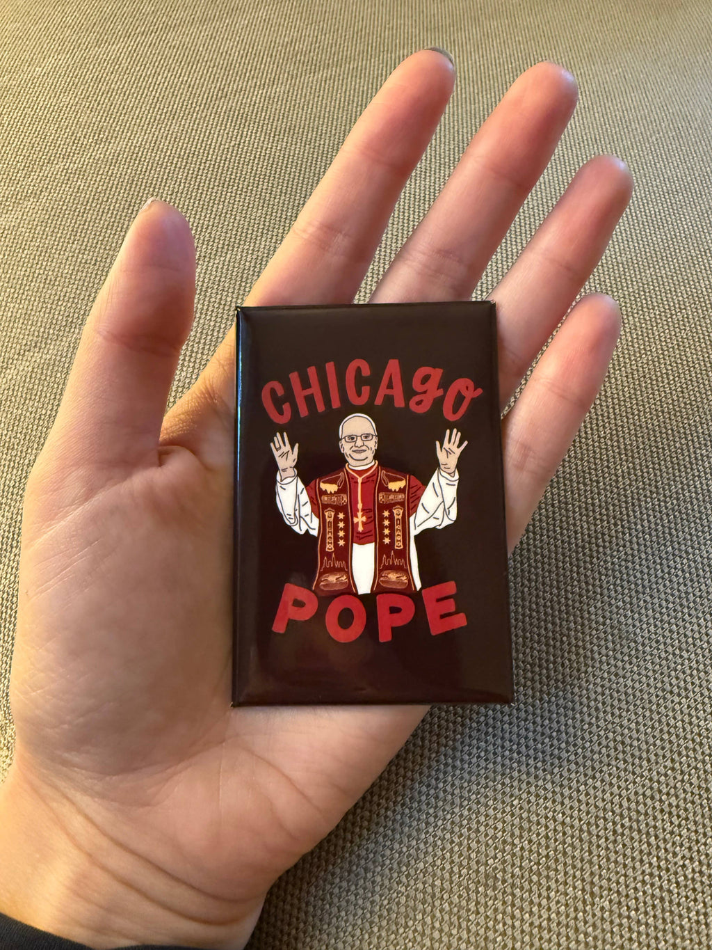 Chicago Pope Leo XIV Thick Rectangle Magnet