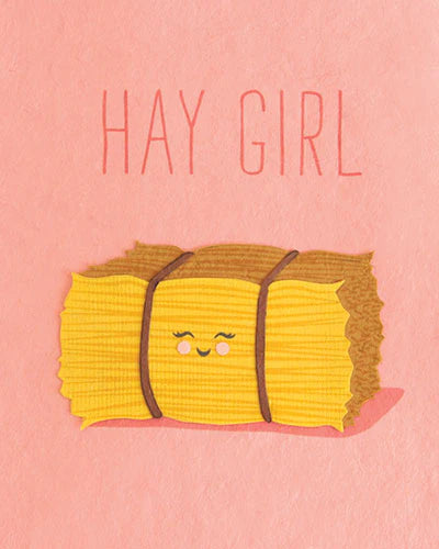Hay Girl Birthday Card