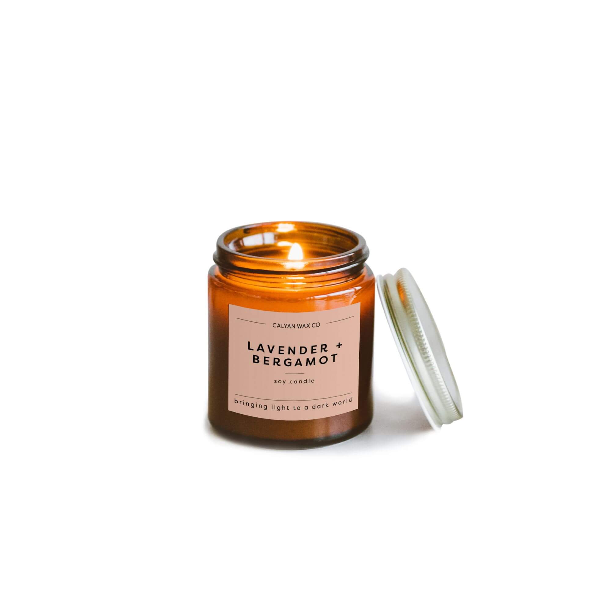 Lavender + Bergamot - Mini Amber Jar Soy Candle