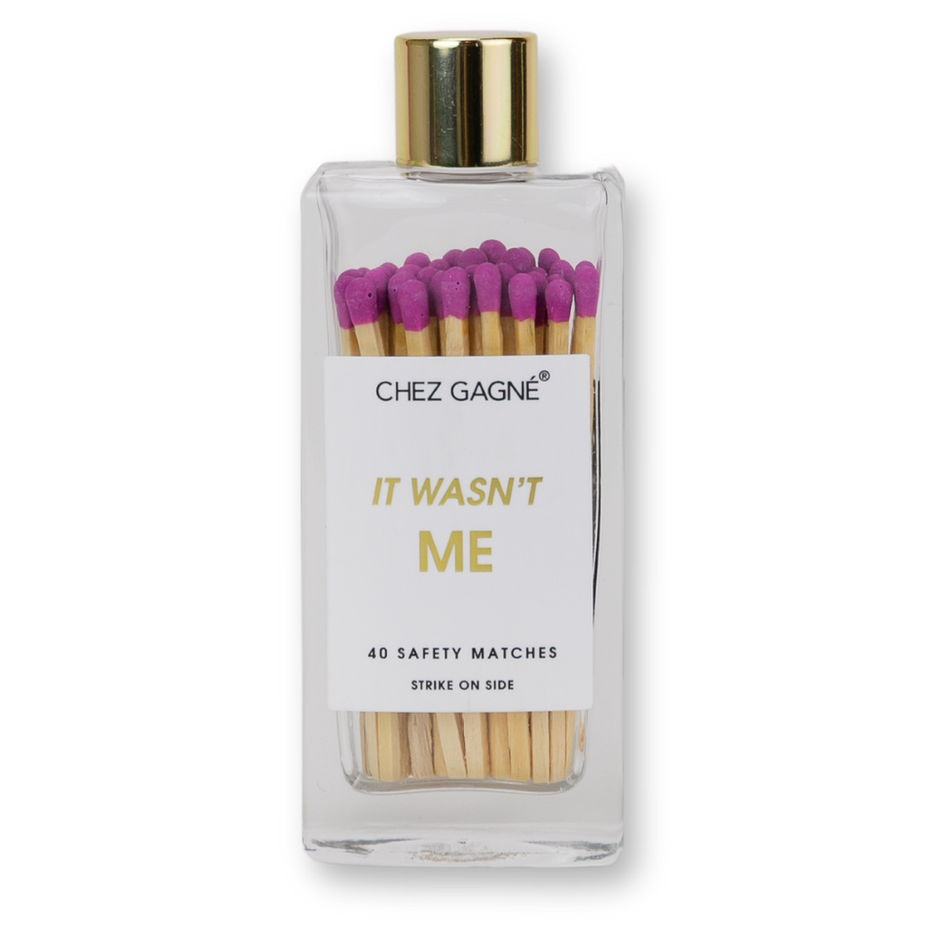It Wasn't Me Matches - Glass Bottle Matchsticks - Bright Purple
