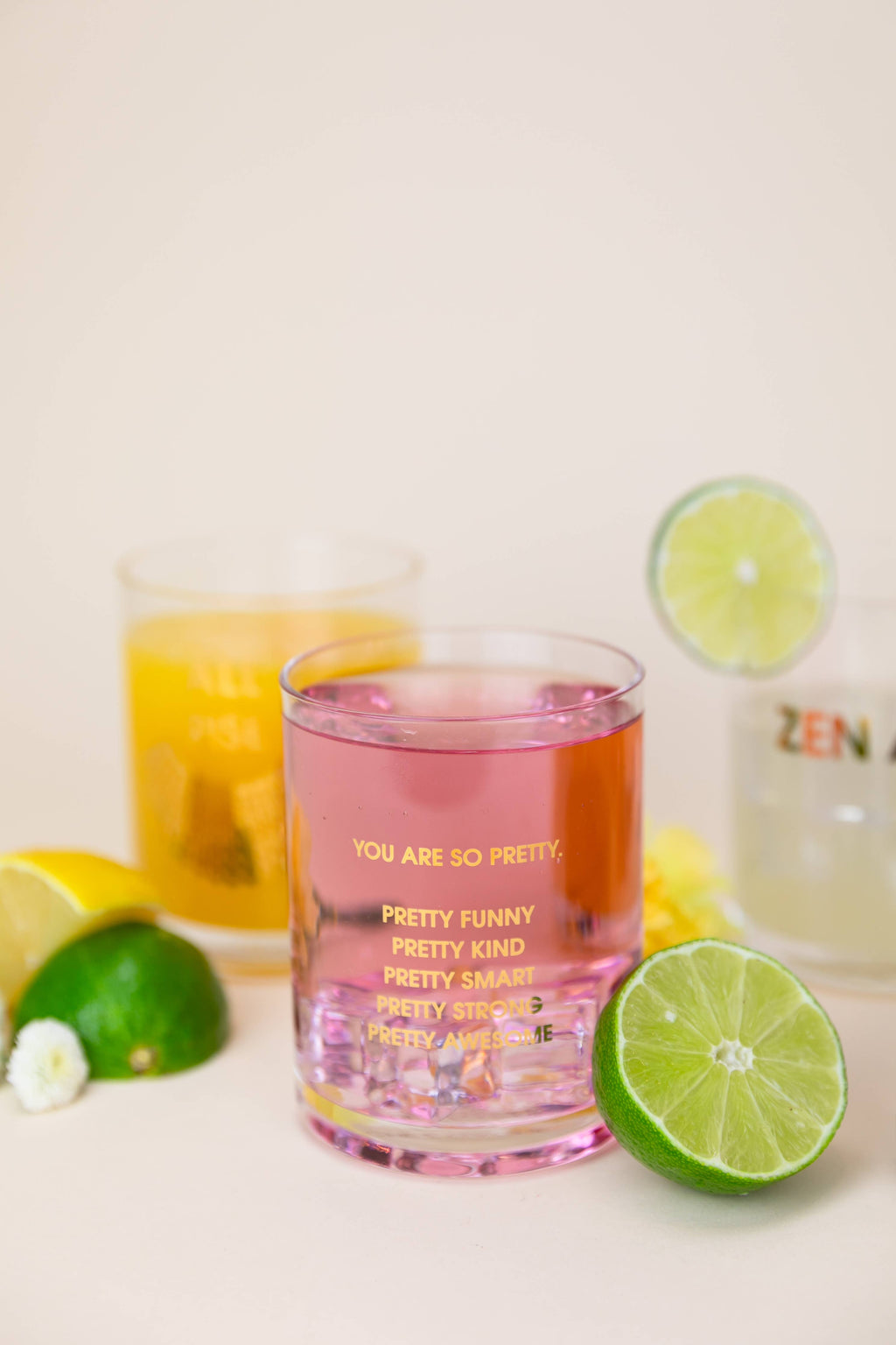 You Are So Pretty - Gold Foil Rocks Glass