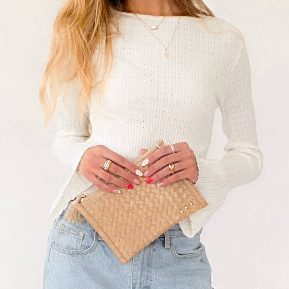Veda Woven Crossbody and Clutch Bag
