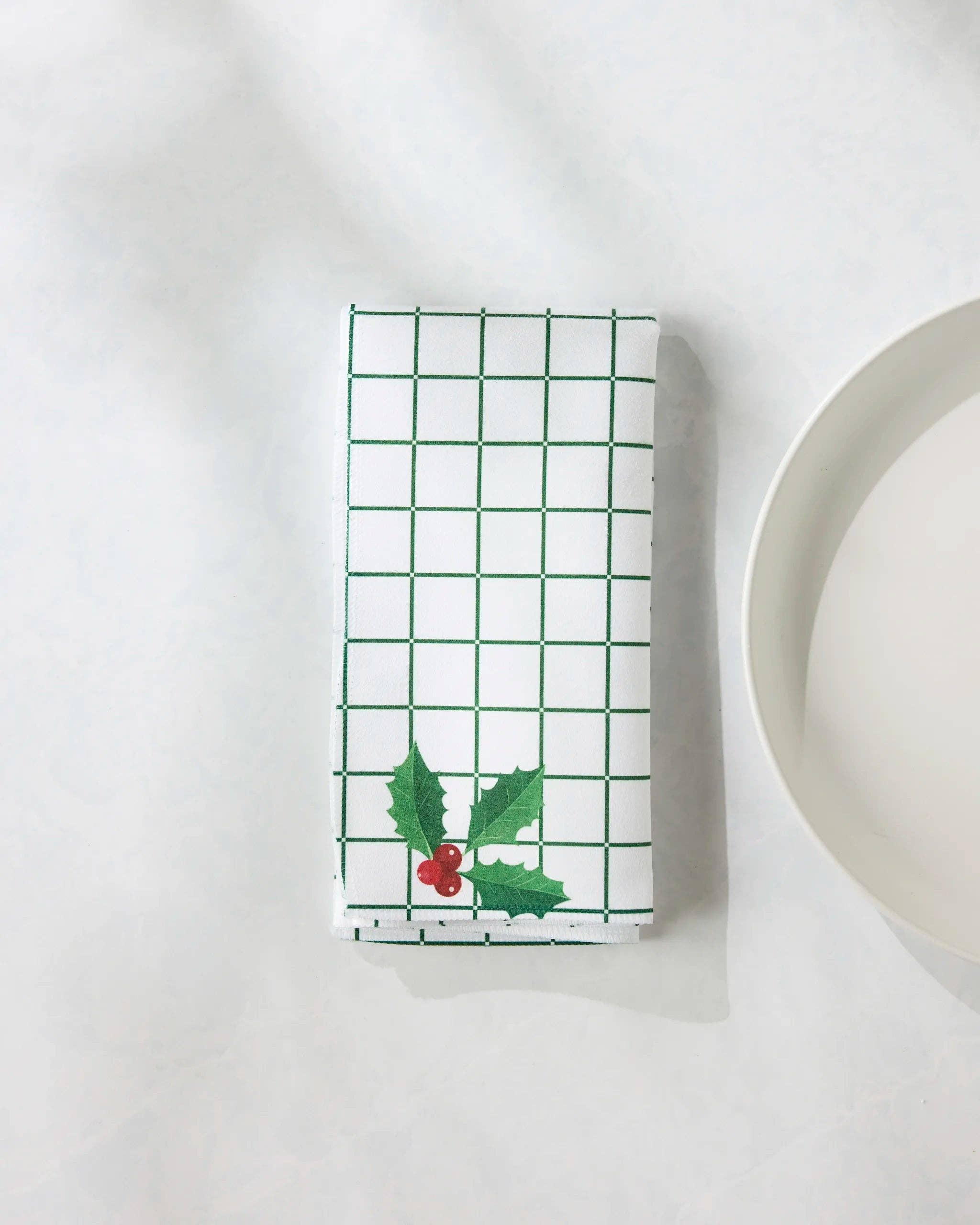 Yuletide Grid Dinner Napkin Set