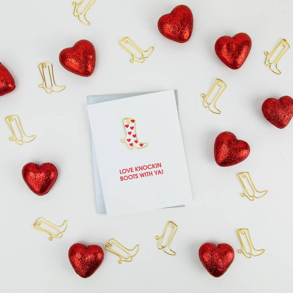 Love Knockin' Boots With Ya - Paper Clip Letterpress Card