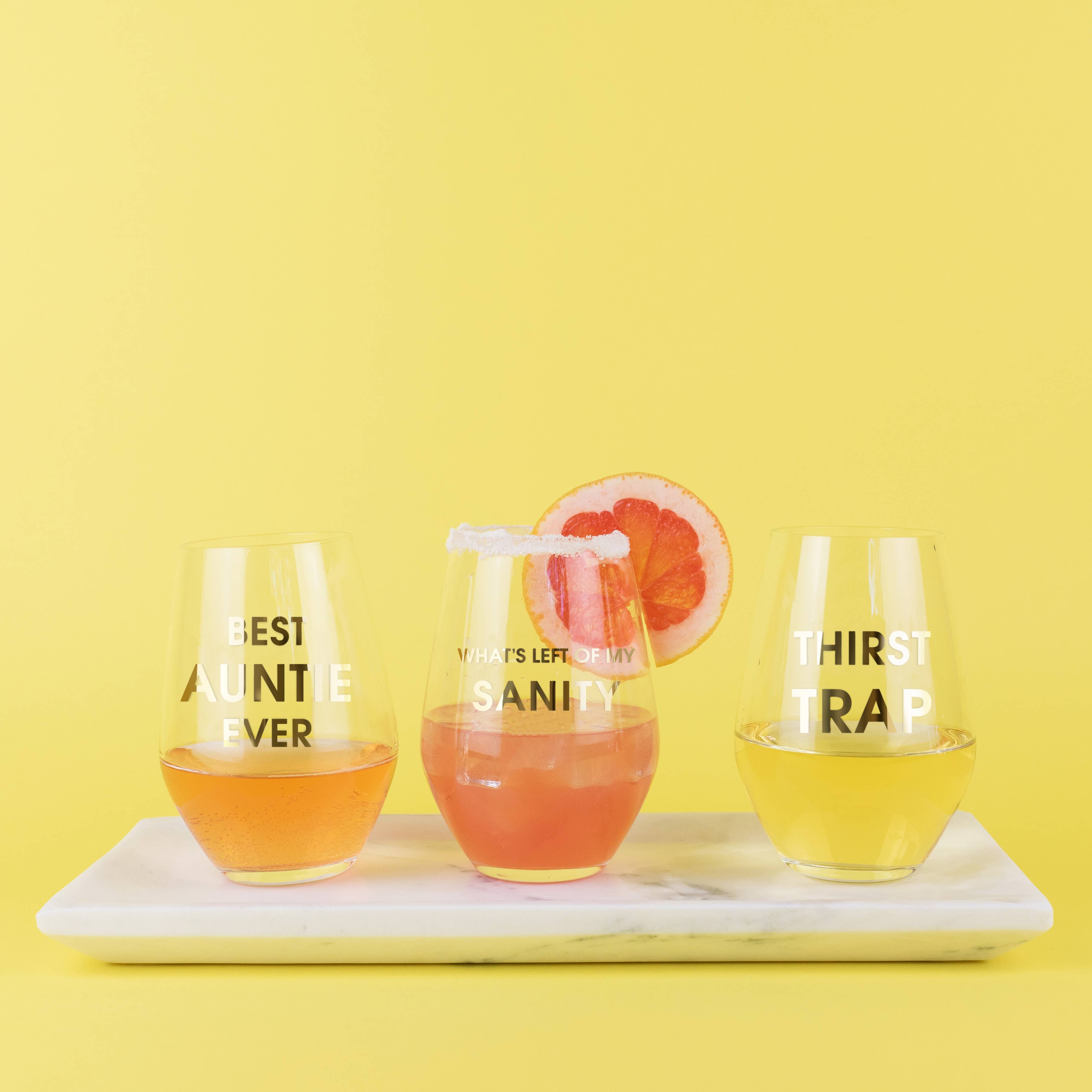 Left of My Sanity Stemless Wine Glass