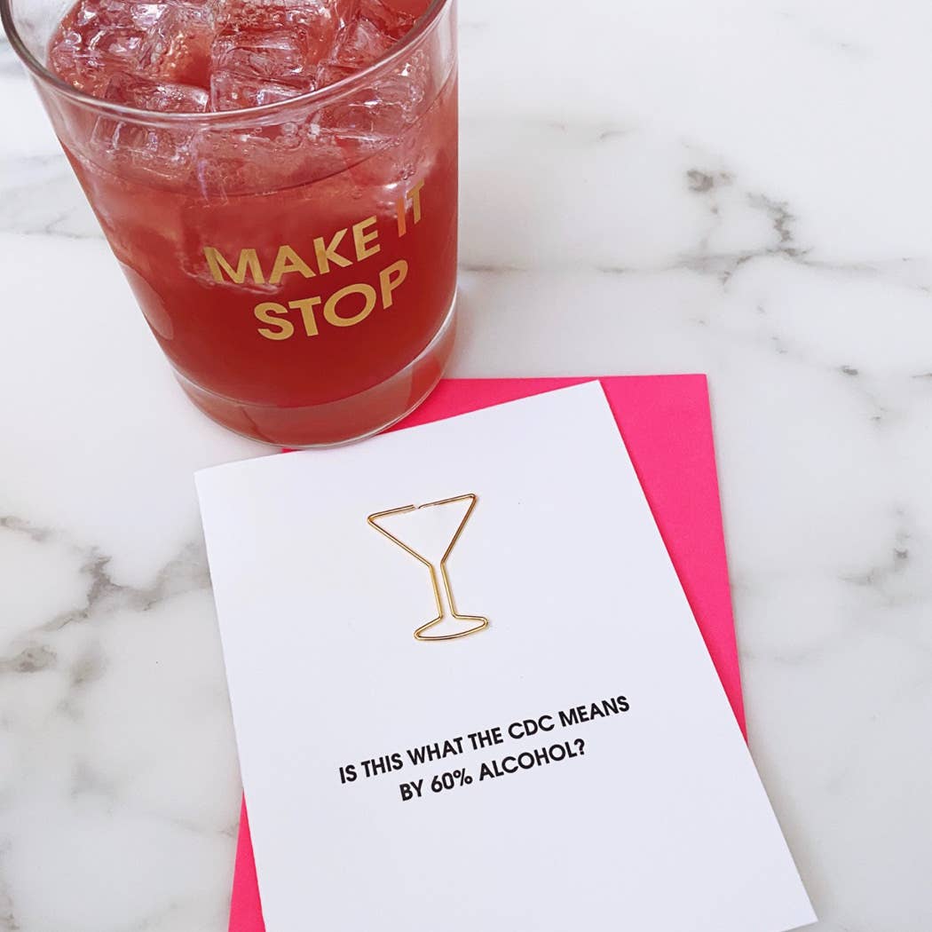 Make It Stop - Gold Foil Rocks Glass