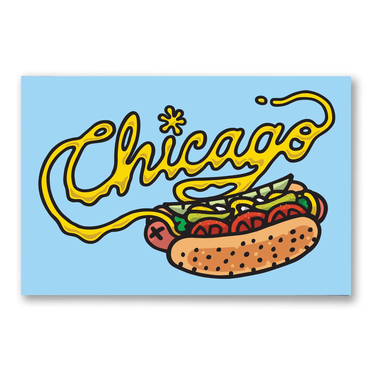 Chicago Style Hot Dog Postcard - Transit Tee