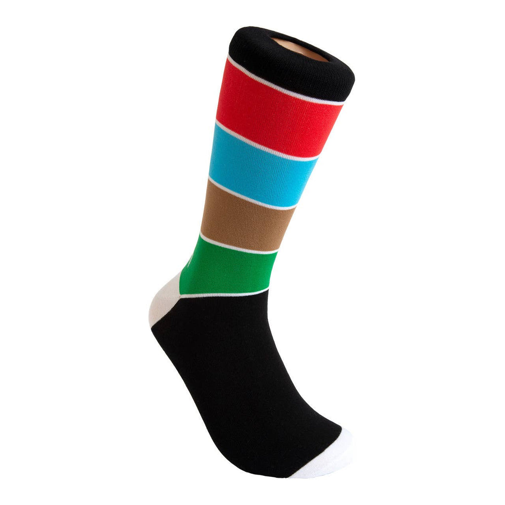 Train Line Dress Socks: S