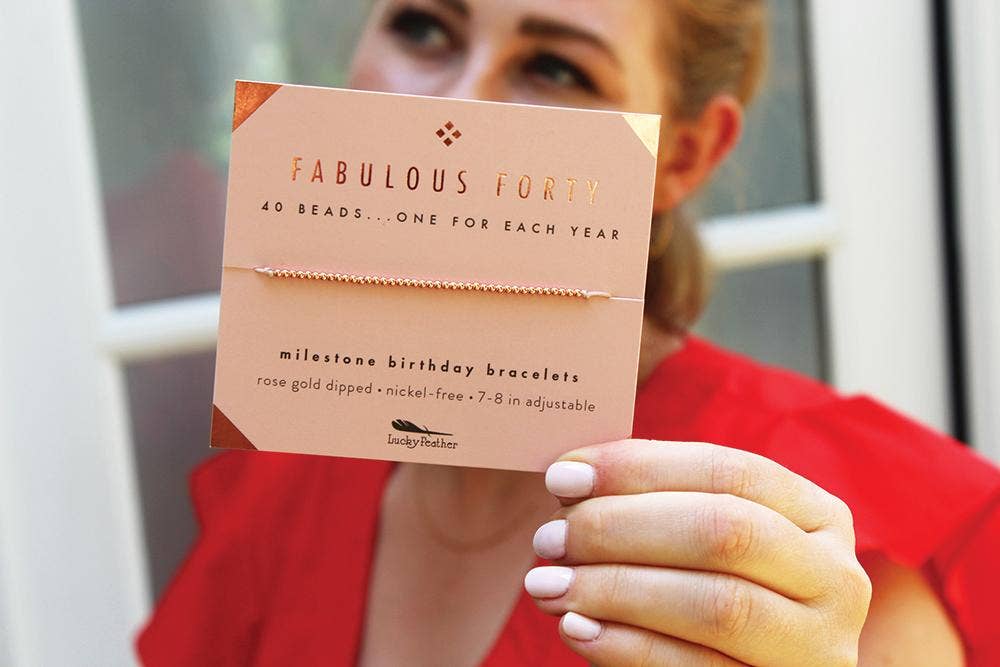 40th Milestone Birthday Bracelet - A Bead for Each Year