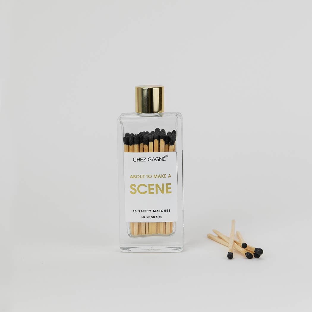 About To Make A Scene Matches - Glass Bottle Matchsticks Black
