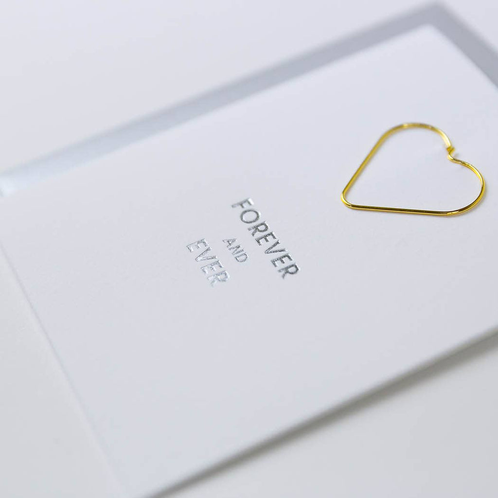 Forever and Ever -  Heart Paper Clip Letterpress Card
